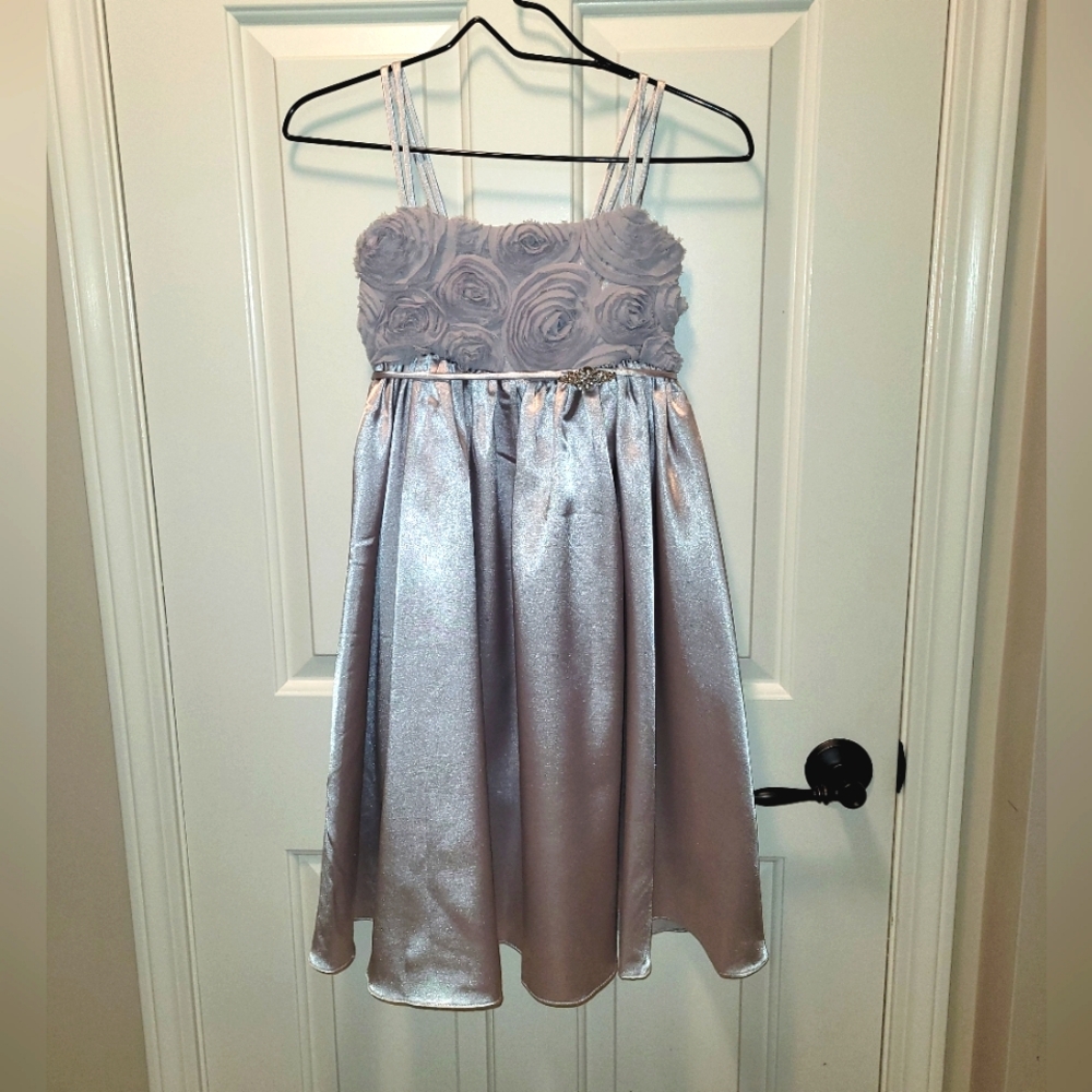 🩶 Girl's Silver Formal Flowergirl dress - 11 / 12